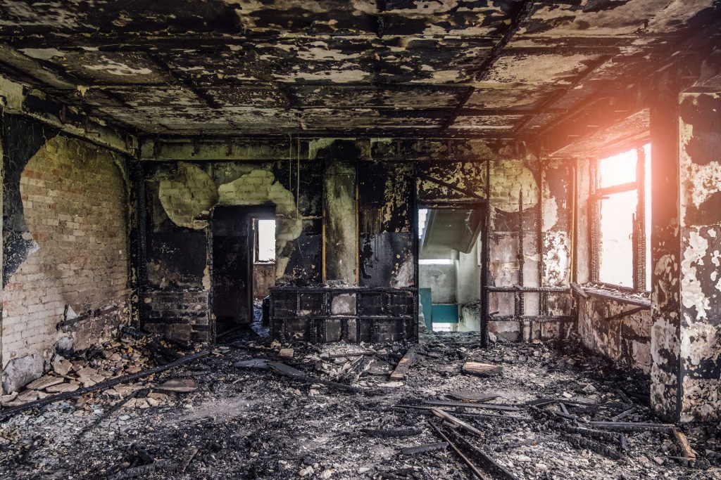 A room is completely destroyed by a fire in a Jacksonville home.